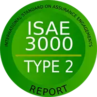 Green circular badge reads ISAE 3000 TYPE 2 REPORT—ideal for accessible parish council websites.